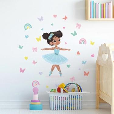 Imagem de Adesivo Lavável Decorativo Bailarina Infantil Ideal Para Parede de Quarto ou Berçário Bailarina 09