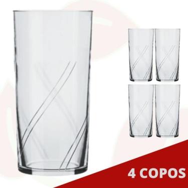 Imagem de 4 Copo de Vidro Brisa 300ML Nadir Transparente Suco Água - NADIR FIGUE