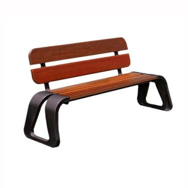 Imagem de ZzleoyuUUs-12 Banco de jardim ao ar livre marrom escuro cadeira externa banco de parque quadrado lounge 160 cm banco de pátio