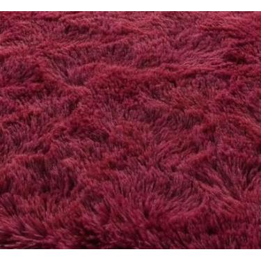 Imagem de Tapete Sala 2,50 X 2,00 Grande Peludo Shaggy Macio Quarto Felpudo(Bordô)
