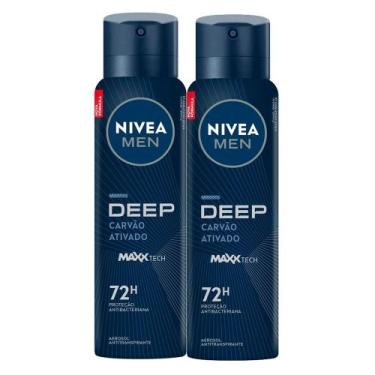 Imagem de Kit 2 Desodorante Nivea Men Deep Original Aerosol Antitranspirante 48h