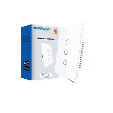 Imagem de Interruptor Novadigital LITE 3 Teclas Wi-Fi - Nova Digital, Branco