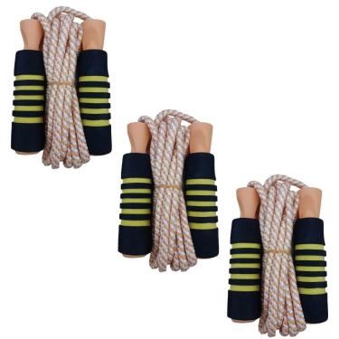 Imagem de 3 Corda De Pular Funcional Treino Cross Fitness Jump Laranja