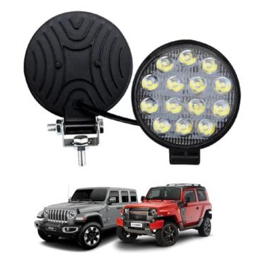 Imagem de Kit 2 Farol Redondo 42w 14 Leds____YX42_X2