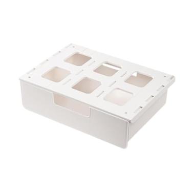 Imagem de ＫＬＫＣＭＳ Organizador de gavetas embaixo da mesa, suporte deslizante, organização, escola, escritório, armazenamento, bandeja embaixo da mesa para lápis, réguas, Sem Caixa Pequena