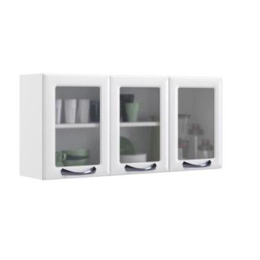 Imagem de Aéreo de Cozinha Branco 3 Portas com Vidro - New Premium - Itatiaia, B