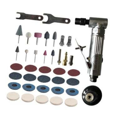 Imagem de Fenteer 39 peças de lixadeira pneumática, com discos de lixa de 1/4 de polegada, ferramenta de polimento portátil com disco de lixa de 2 polegadas,