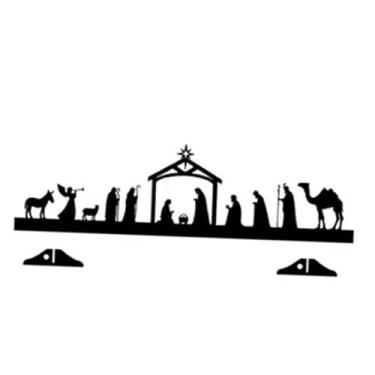 Imagem de MotiveTech Enfeite de manjedoura do Menino Jesus, decoração de presépio de Jesus, presépio para ambientes internos, S