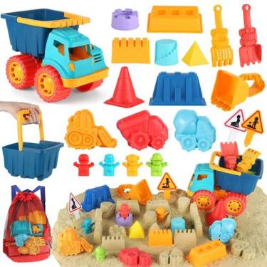 Imagem de Conjunto de brinquedos de areia Elovien Beach com caminhão basculante,