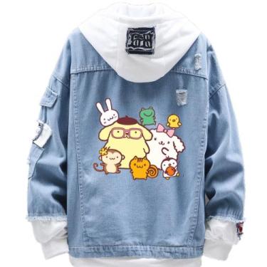 Imagem de Jaqueta jeans de estilo casual com pompom Purin Dog Family Print - WAN