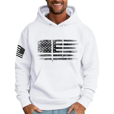 Imagem de Moletom com capuz MLYYJCKG, moderno de lã, outono para homens, branco 