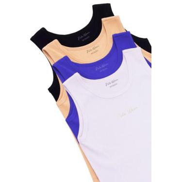 Imagem de Kit 4 Regatas Femininas Caneladas Polo Wear Sortido, Sortido, GG