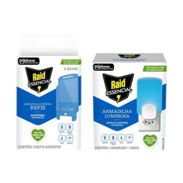 Imagem de Kit Raid Essencial Aparelho Armadilha Luminosa + 3 refis
