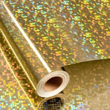 Imagem de Rolo de papel de embrulho Merture Holographic Gold Dots 4,3m²