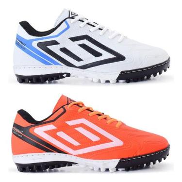 Imagem de Kit 2 Chuteiras Society Adulto Graminha Costurada Resistente - Duster,