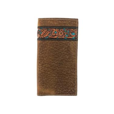 Imagem de ROPER Western Wallet masculina ferramenta floral de grão de seixos rodeio caramelo 8152000