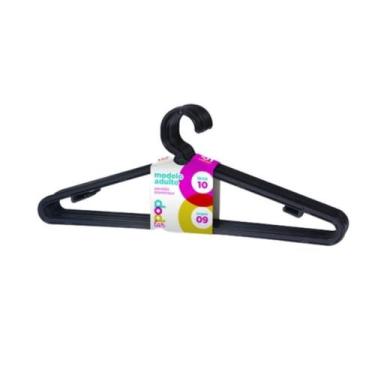 Imagem de Cabide Atacado 39cm Sustentável Premium Preto Roupa Camisas Lavanderia