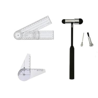 Imagem de Martelo Neurologico Buck Reflexos Com Pincel E Agulha + Goniometro Grande 36cm + Goniometro De Dedo Trident