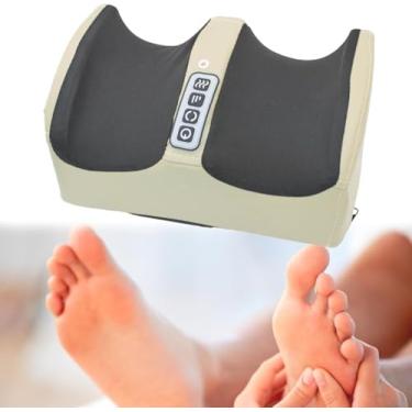 Imagem de Massageador Elétrico Shiatsu para Pés e Pernas com Aquecimento – Alívio de Dores, Relaxamento Profundo e Circulação Ativada | Bivolt Automático - Bege