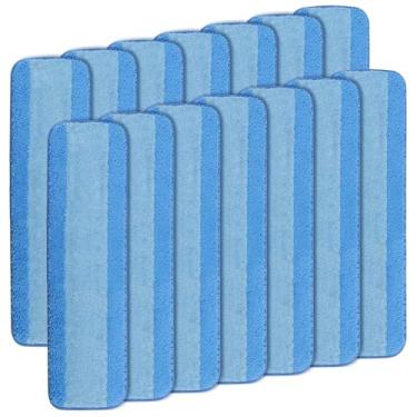 Imagem de Almofadas de substituição de microfibra de 15 peças para esfregão Bona, almofadas de limpeza de microfibra laváveis para pisos de madeira e superfícies duras, lavagens à máquina (46 x 14 cm)