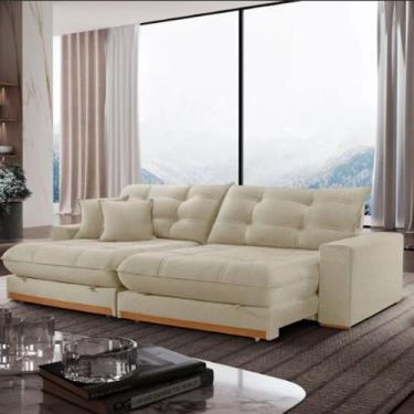 Imagem de Sofá Retrátil Reclinável 2,9M Duque Linho Com Molas Meu Sofá Online, A