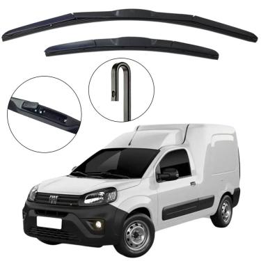 Imagem de Kit Palheta Dianteira Fiorino 2014 a 2021 Limpador de Parabrisa de Silicone