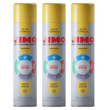 Imagem de Kit 3 Jimo Desengordurante Multiuso 400ml Limpeza Pesada