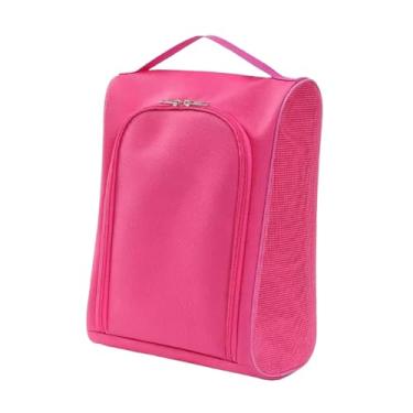 Imagem de oshhni Bolsa para Sapatos de Golfe, Estojo com Zíper Respirável para Equipamentos de Golfe, Bolsa de Viagem para Sapatos de Futebol, Caminhadas, Treinos ao, Rosa Vermelha