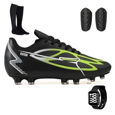 Imagem de Kit Futebol de TravaChuteira + Meião + Caneleira e Relógio - Light, Az