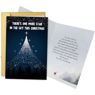 Imagem de Obbyidk Cartão de simpatia de Natal sincero, cartões de luto de Natal sentimentais, cartão de simpatia de poema para o Natal, há mais uma estrela no céu neste Natal