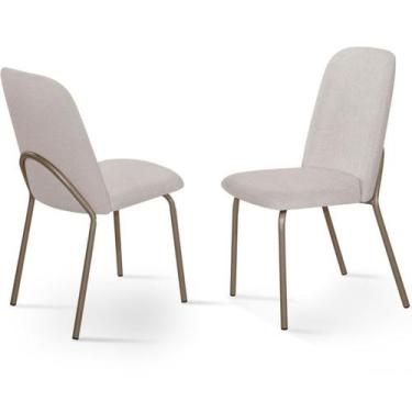 Imagem de Kit 2 Cadeiras de Jantar Aço e Boucle California - Aço Nobre Móveis