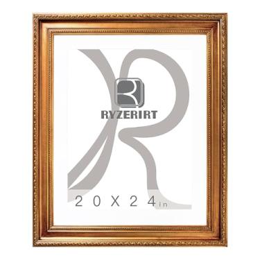 Imagem de RYZERIRT Moldura de madeira de 50,8 x 61 cm, exiba imagens de 40,6 x 50,8 cm com tapete ou 50,8 cm x 61 cm sem tapete, moldura de pôster marrom, moldura para pendurar na parede 07