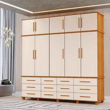 Imagem de Guarda Roupa Casal Berlim Ambiente Freijó Off White - Luapa Móveis