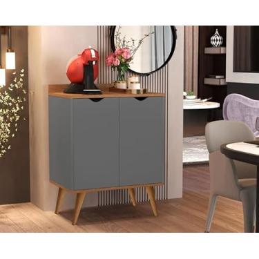 Imagem de Aparador Buffet Cantinho Café Sala Jantar Cozinha (CINZA C/FREIJÓ)