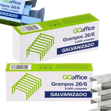 Imagem de 10.000 Grampos Para Grampeador 26/6 Escritório Cor Prateado Grampo Galvanizado para Grampeador