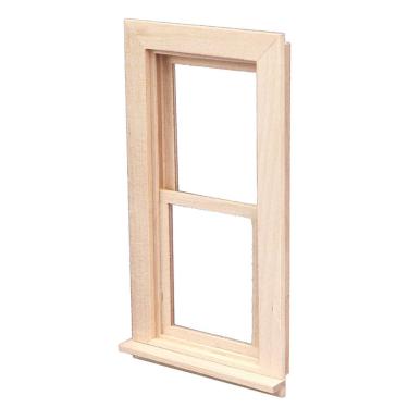 Imagem de Janela de madeira em miniatura em escala 1:12 inacabada para casa de bonecas