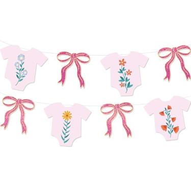 Imagem de Body Wildflower Banner para chá de bebê - Não-faça você mesmo, decorações de chá de bebê em flor, suprimentos de festa de aniversário para meninas e meninos com glitter