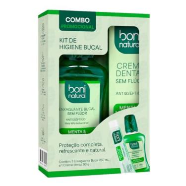 Imagem de Kit Higiene Bucal Natural Vegano – Creme Dental Menta e Melaleuca 90g + Enxaguante Bucal Menta e Melaleuca 250ml – Sem Flúor, Sem Triclosan – Boni Natural