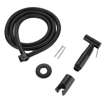 Imagem de Ducha Higiênica Com Registro Torneira Dupla Escovado Banheiro Lavabo(D-Preto)