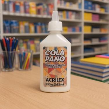 Imagem de Cola Pano Acrilex 100g  Cola Para Tecido, Feltro e Artesanato  Secagem