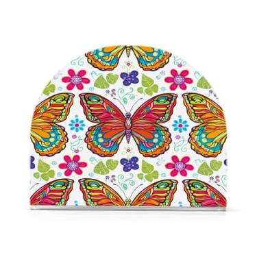Imagem de Qilmy Lindo porta-guardanapos borboleta estilo mandala, porta-guardanapos de acrílico transparente para mesa, suporte de guardanapo de coquetel de papel de seda para cozinha, dispensador de