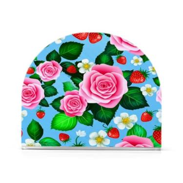 Imagem de xigua Suporte de guardanapo acrílico de rosas bonitas, porta-guardanapos para mesas cozinha restaurante decoração de casa, suporte decorativo moderno para guardanapos de coquetel de papel de jantar