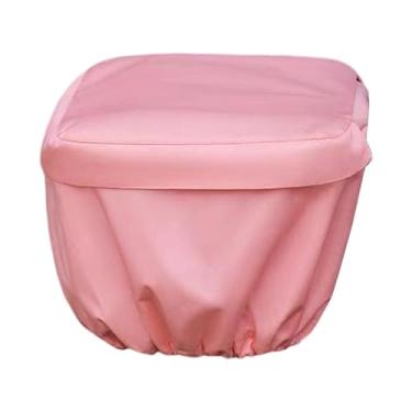 Imagem de harayaa Capa protetora de nylon elástico à prova de poeira para cesta de bicicleta elétrica, ideal para camping, cidade, praia e compras, Rosa