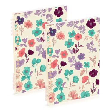 Imagem de Burbuja Cadernos com nome, papel pautado universitário A5 com 60 folhas, fichário para escritório, 2 unidades