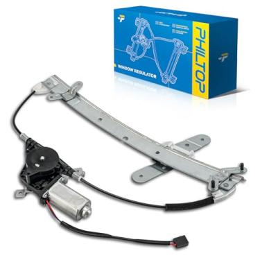 Imagem de PHILTOP 741-686 Regulador de vidro elétrico dianteiro esquerdo do lado do motorista com motor compatível com Lincoln Town Car 1998 1999 2000 2001 2002 2003-2011