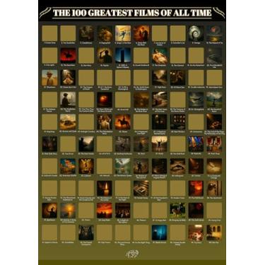 Imagem de Celegreat 100 Greatest Films of All Time Scratch Off Poster | Lista de desejos para amantes de filmes | 61 x 43 cm