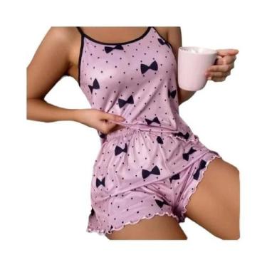 Imagem de Conjunto De Pijamas Femininos Com Estampa De Coração Azul, Confortável