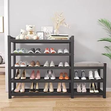 Imagem de Banco de sapateira de entrada, cabide independente de 5 camadas, organizador de sapateira portátil, para sala de estar, banheiro, corredor (120 cm/47,2 pol.)