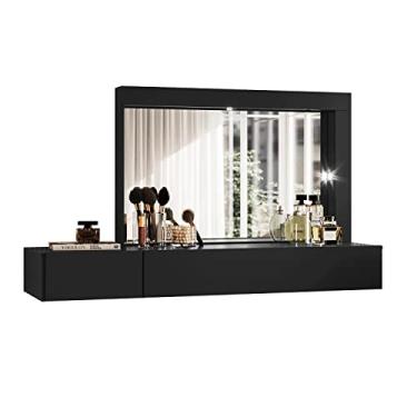 Imagem de Camarim 2 gavetas Inspiração preto fosco liso Móveis Albatroz