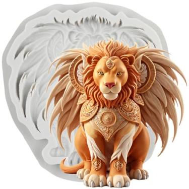 Imagem de MYPRACS Molde de silicone para fondant de leão para decoração de bolo de açúcar, topo de cupcake, pasta de goma de chocolate, argila de polímero